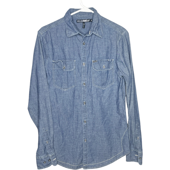 William Rast Women's Western Jean Denim Button Down Shirt Size Small - Picture 1 of 5